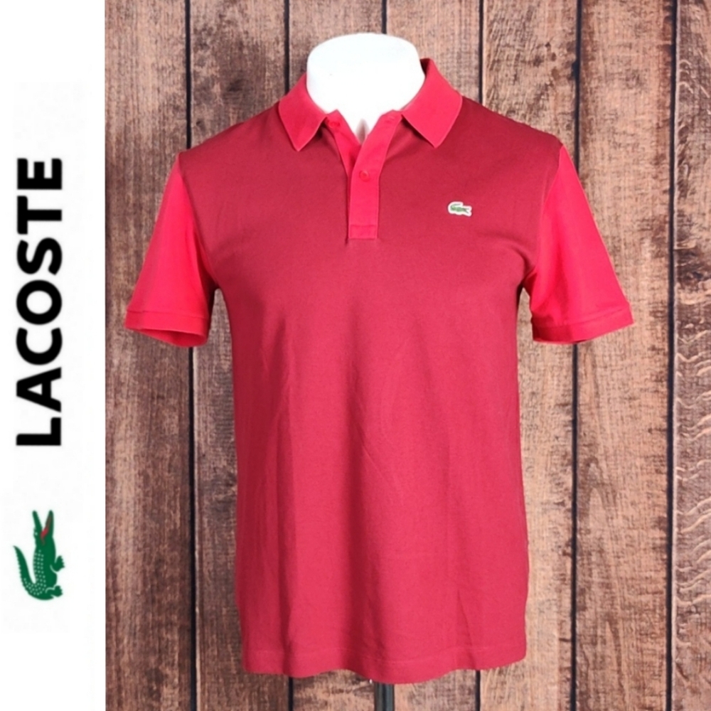 NWOT Two Tone Red Mens Color Block Stretch Polo